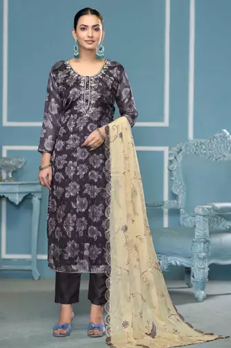 Black woven viscose semi stitched churidar dress-materials