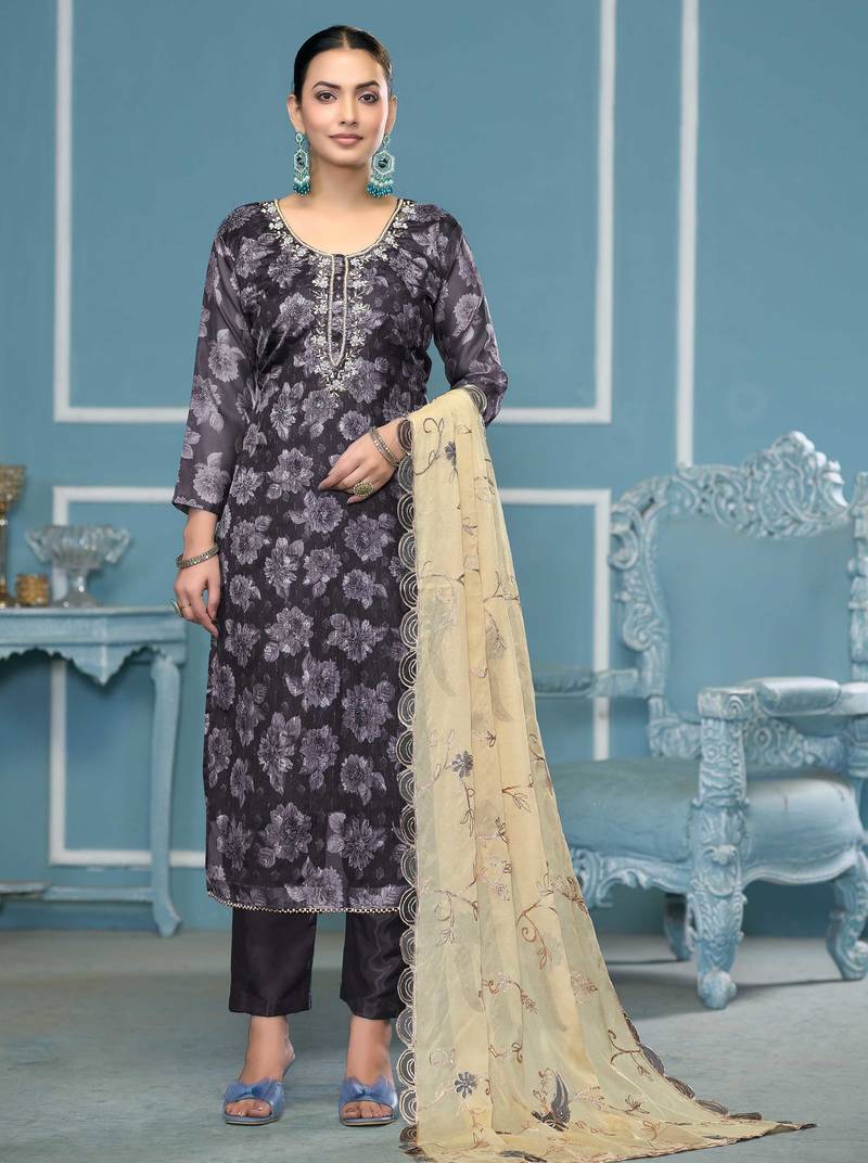 Black woven viscose semi stitched churidar dress-materials