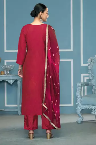 Pink woven cotton silk churidar dress-materials