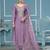 Purple embroidered cotton silk semi stitched churidar dress-materials