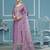Purple embroidered cotton silk semi stitched churidar dress-materials