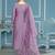 Purple embroidered cotton silk semi stitched churidar dress-materials