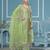 Light-green embroidered cotton silk semi stitched churidar dress-materials