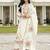 White embroidered cotton semi-stitched pakistani salwar suit