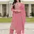 Pink embroidered cotton stitched pakistani salwar suit