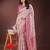 pink color woven work linen cotton saree