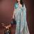 Blue color woven work linen cotton saree
