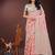 peach color woven work linen cotton saree
