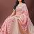 light pink color woven work linen cotton saree