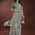 green color woven work linen cotton saree
