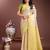 Lemon color woven work linen cotton saree