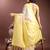 Lemon color woven work linen cotton saree