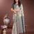 Grey color woven work linen cotton saree