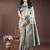 green color woven work linen cotton saree