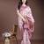 Pink color woven work linen cotton saree