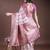 Pink color woven work linen cotton saree