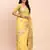 yellow color woven work linen cotton saree