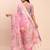 pink color woven work linen cotton saree