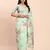 sea green color woven work linen cotton saree