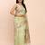 light green color woven work linen cotton saree