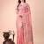 pink color woven work linen cotton saree