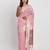 light pink color woven work linen cotton saree