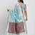 sky blue color woven work linen cotton saree