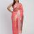 peach color woven work linen cotton saree