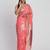 peach color woven work linen cotton saree