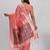 peach color woven work linen cotton saree