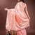 peach color woven work linen cotton saree