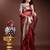 red color solid zari border plain orgenza saree