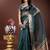 sea green color solid zari border plain orgenza saree