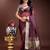 purple color solid zari border plain orgenza saree