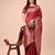 red color woven work lichi art silk blend saree