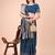 blue color woven work lichi art silk blend saree