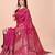 magenta color woven work lichi art silk blend saree