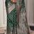 Green color woven work lichi art silk blend saree