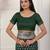 Green color woven work lichi art silk blend saree