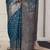 Blue color woven work lichi art silk blend saree