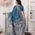 Blue color woven work lichi art silk blend saree
