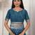 Blue color woven work lichi art silk blend saree