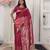 Pink color woven work lichi art silk blend saree