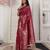 Pink color woven work lichi art silk blend saree