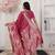 Pink color woven work lichi art silk blend saree