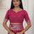 Pink color woven work lichi art silk blend saree