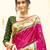 magenta color woven work art silk blend wedding saree