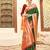 dark green color woven work art silk blend wedding saree
