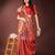 Red color woven work art silk  wedding saree