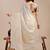 off white color woven work cotton saree